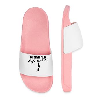 Grimper c'est la vie citations escalade grimpeur - Claquettes Homme - rose clair - Devant