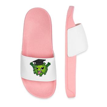 Mascotte de remise des diplômes Corona virus Chapeau de médecin Devise - Claquettes Homme - rose clair - Devant