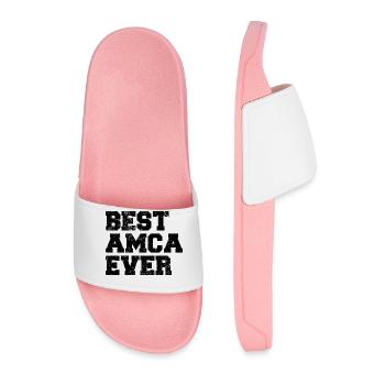 Best Amca Ever Uncle Turkey Turkish Turquoise - Men’s Pool Sliders - light pink - Front