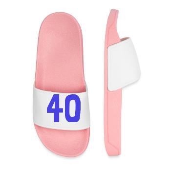 40. 40 YEARS. 40th ANNIVERSARY. 40TH ANNIVERSARY. - Men’s Pool Sliders - light pink - Front