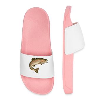 Fish Fishing - Men’s Pool Sliders - light pink - Front