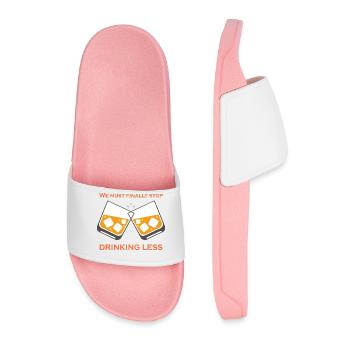 Knocking glasses: Finally drink less - Men’s Pool Sliders - light pink - Front