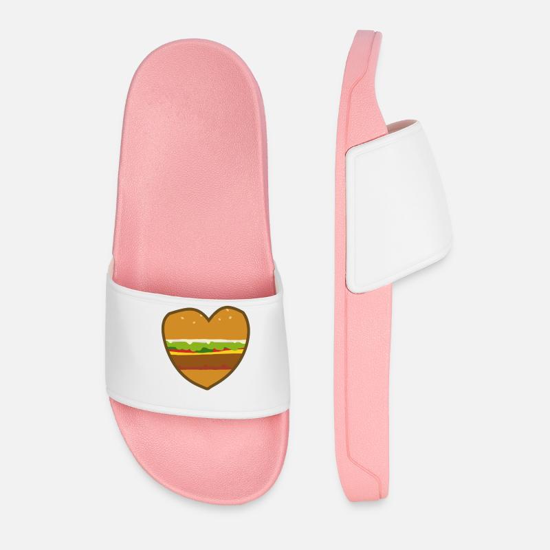 Burger Love - Männer Badelatschen - Hellrosa