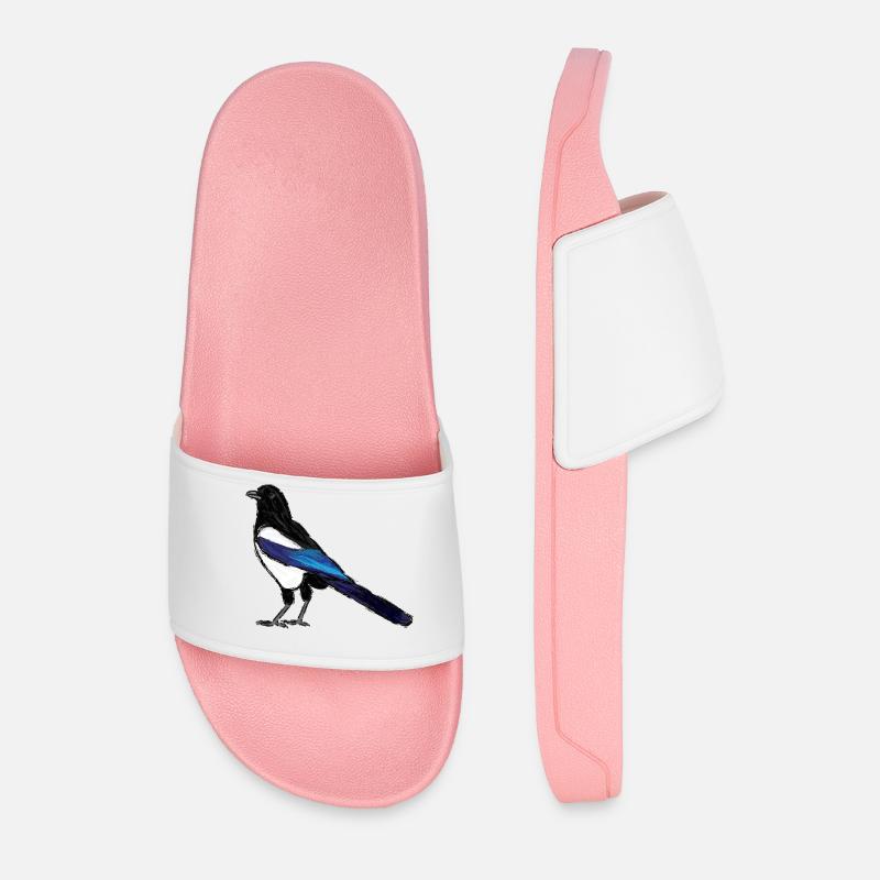 Elster / Eurasian Magpie Design 3 - Männer Badelatschen - Hellrosa