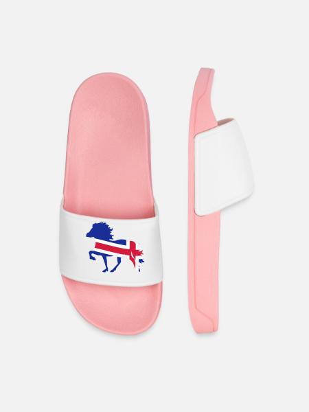 Icelandic horse flag - Men’s Pool Sliders - light pink