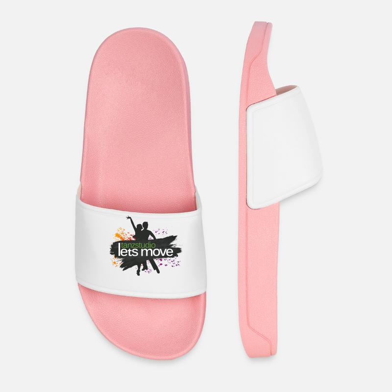 Logo dance studio Let's Move - Men’s Pool Sliders - light pink