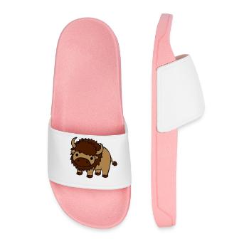 Süßes großes Bison - Männer Badelatschen - Hellrosa - Vorne