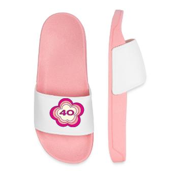 HAPPY BIRTHDAY. HAPPY BIRTHDAY. ANNIVERSARY. - Men’s Pool Sliders - light pink - Front