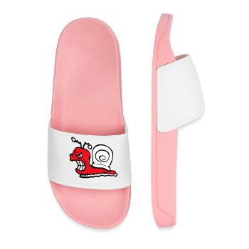 Snail Evil Angry Attack Teeth Grinding Sour - Men’s Pool Sliders - light pink - Front