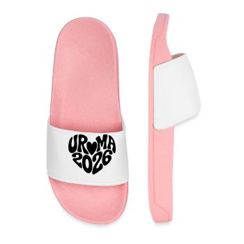 Great-grandma 2026 heart shape - Men’s Pool Sliders - light pink - Front