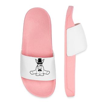 rich sir gentleman mustache mustache mono - Men’s Pool Sliders - light pink - Front