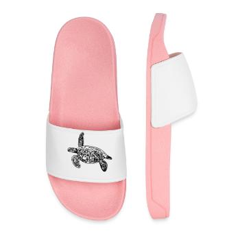 Tortue - dessin vectoriel - Claquettes Homme - rose clair - Devant