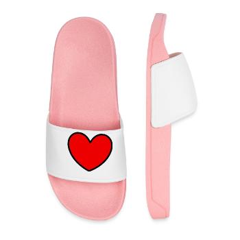 Valentines Red Heart, Valentine's Day - Men’s Pool Sliders - light pink - Front
