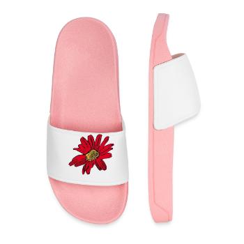 Flower Red Red Flower Flowers Red Red Flowers - Men’s Pool Sliders - light pink - Front