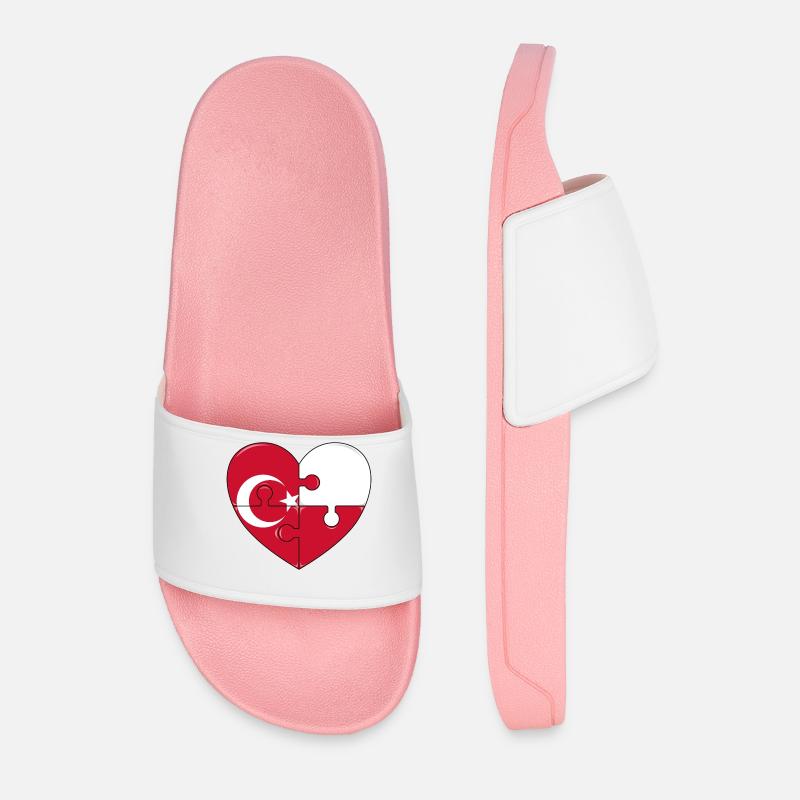 Puzzleherz Flaggenfusion - Männer Badelatschen - Hellrosa