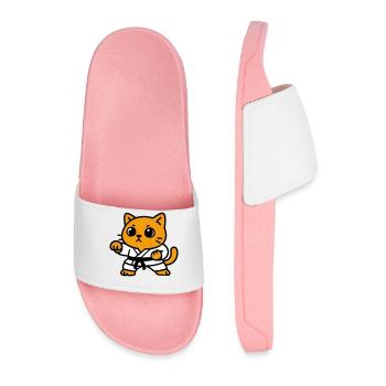 Combattant chat en costume de karaté - Claquettes Homme - rose clair - Devant