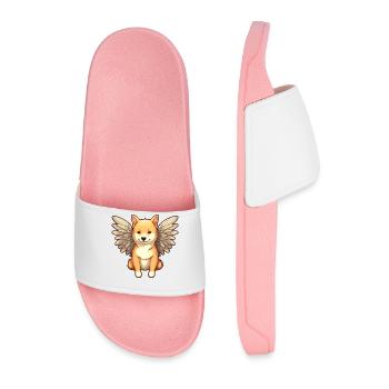 Shiba Inu Angel - Design avec ailes - Claquettes Homme - rose clair - Devant