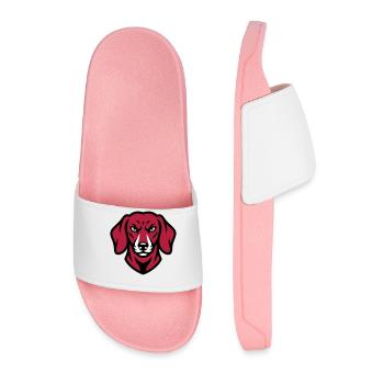 Dackel Maskottchen Logo - Männer Badelatschen - Hellrosa - Vorne