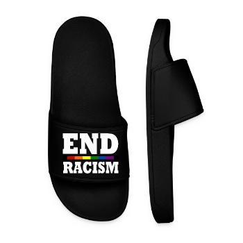 End Racism - Männer Badelatschen - Schwarz - Vorne