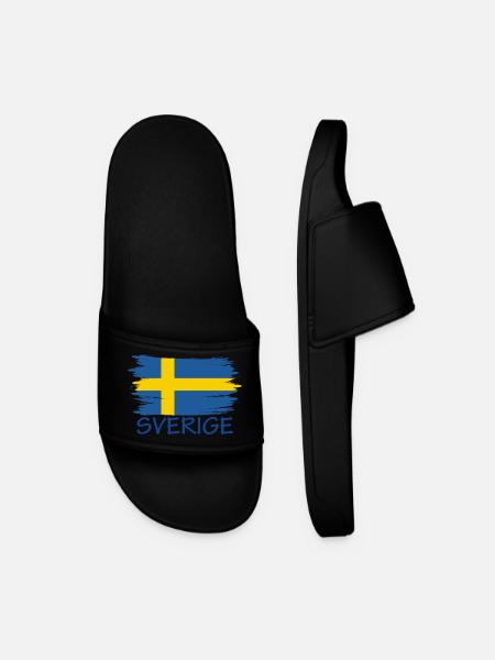 Sverige Sweden Sweden Flag Design - Men’s Pool Sliders - black