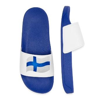 Karte/Flagge von Finnland - Männer Badelatschen - Königsblau - Vorne