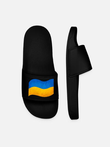 The flag of Ukraine - Men’s Pool Sliders - black