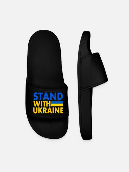 stand with ukraine - Men’s Pool Sliders - black