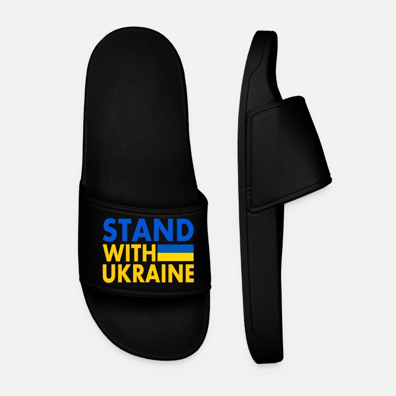 stand with ukraine - Männer Badelatschen - Schwarz