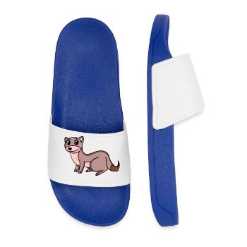 Weasel Motif - Men’s Pool Sliders - royal blue - Front