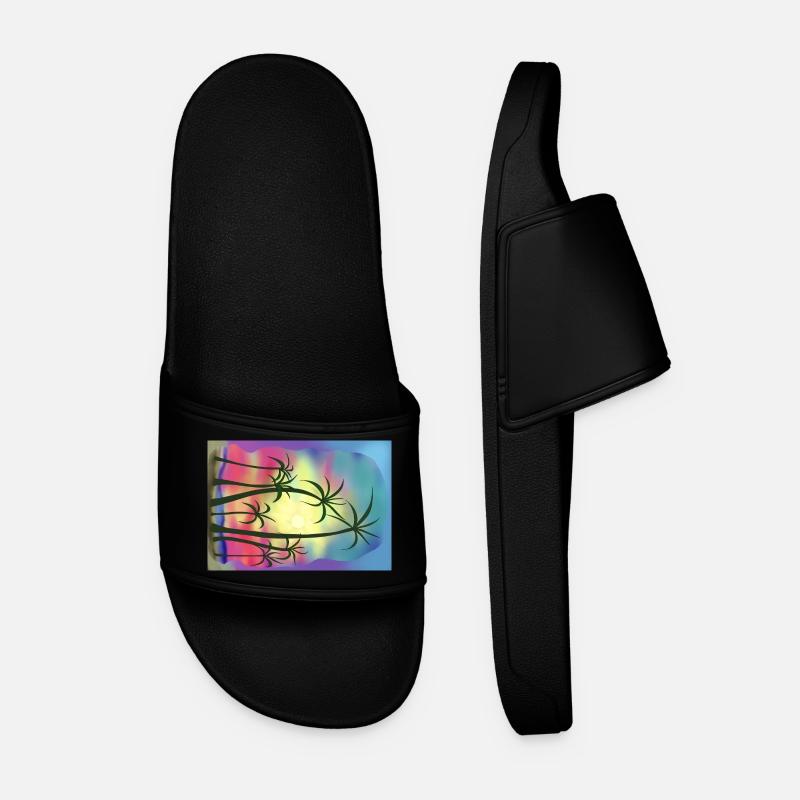 Palm trees - Men’s Pool Sliders - black