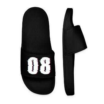 Huit 8 Nombre 08 Effet Nombre déformé - Claquettes Homme - noir - Devant