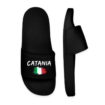 Catania Italy Flag Catania - Men’s Pool Sliders - black - Front
