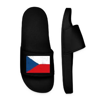 Drapeau de la République tchèque – Fierté nationale - Claquettes Homme - noir - Devant