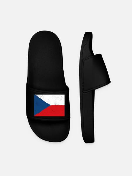 Flag of the Czech Republic – National Pride - Men’s Pool Sliders - black