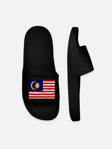 Flag of Malaysia - Men’s Pool Sliders - black