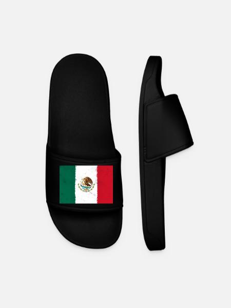Flag of Mexico - Men’s Pool Sliders - black