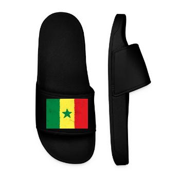 Flagge von Senegal - Männer Badelatschen - Schwarz - Vorne