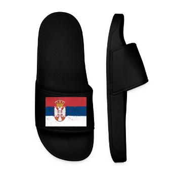 Drapeau de la Serbie - Claquettes Homme - noir - Devant