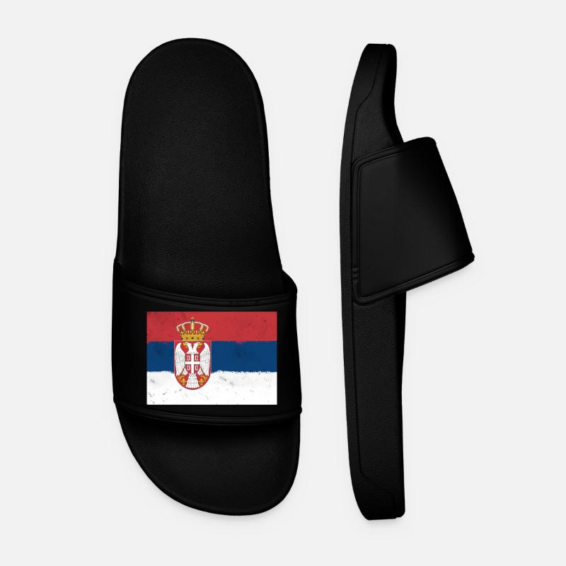 Drapeau de la Serbie - Claquettes Homme - noir