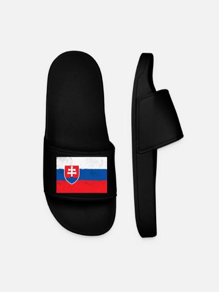 Flag of Slovakia - Men’s Pool Sliders - black