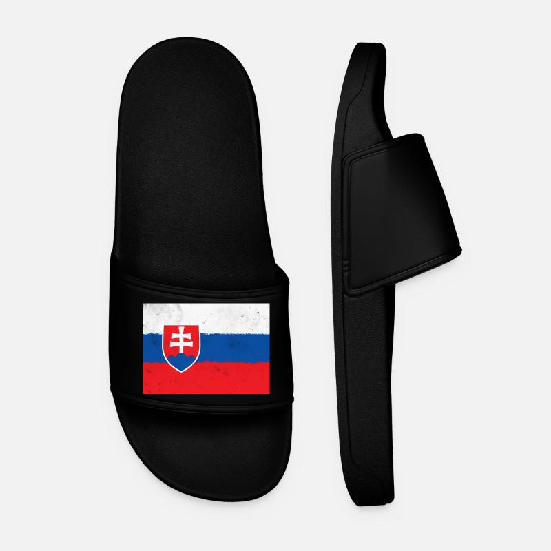 Flagge der Slowakei - Männer Badelatschen - Schwarz