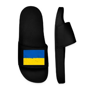 Flag of Ukraine - Men’s Pool Sliders - black - Front