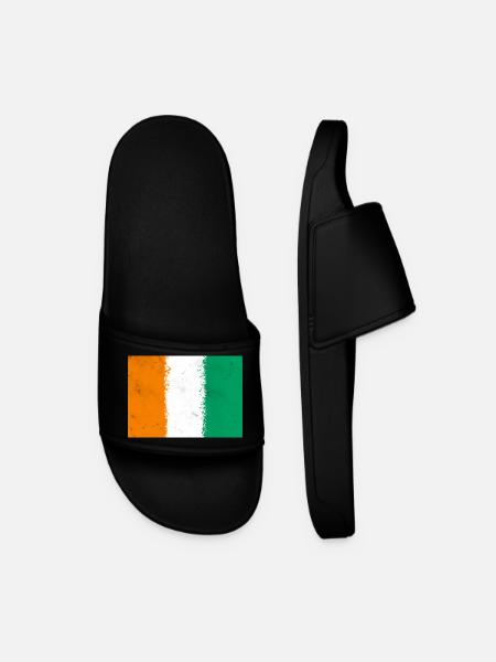Flag of Côte d'Ivoire - Men’s Pool Sliders - black
