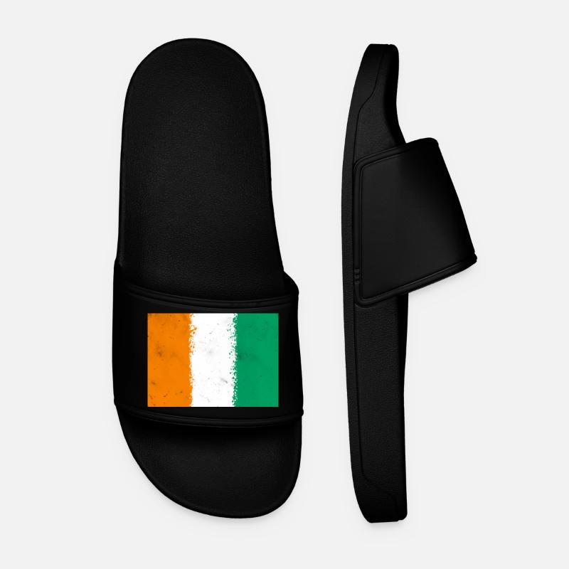 Flagge von Côte d'Ivoire - Männer Badelatschen - Schwarz