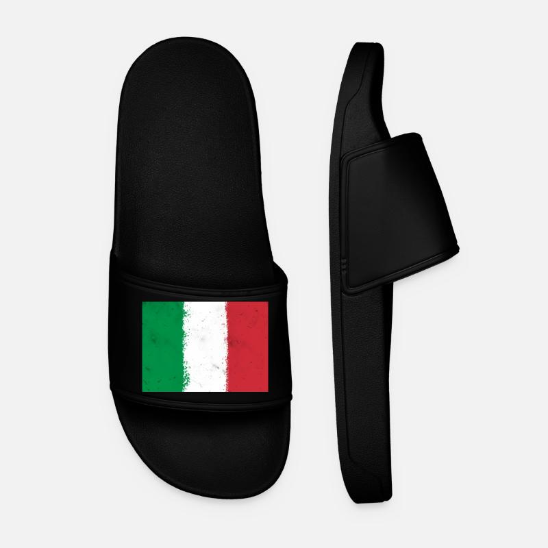 Flagge von Italien - Männer Badelatschen - Schwarz