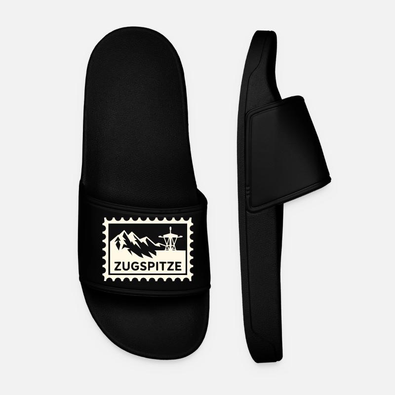 Berggipfel mit Seilbahn-Design - Männer Badelatschen - Schwarz