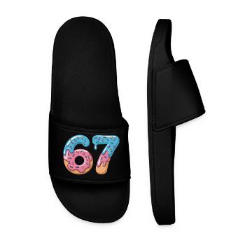 Donut numbers 6 and 7 - Men’s Pool Sliders - black - Front