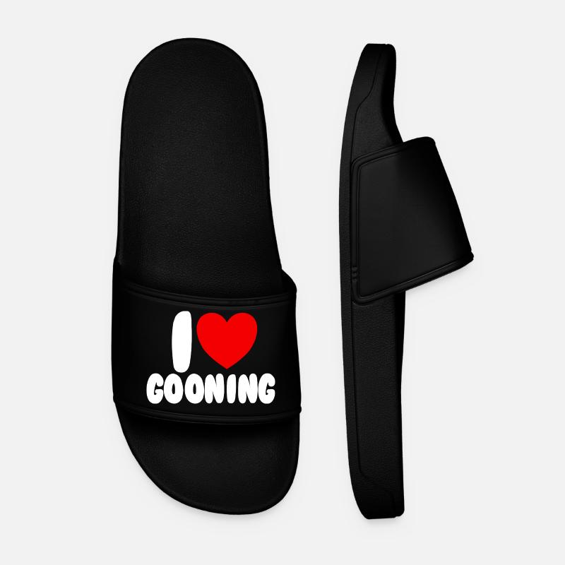 Ich liebe Gooning. Ich liebe Gooning. - Männer Badelatschen - Schwarz