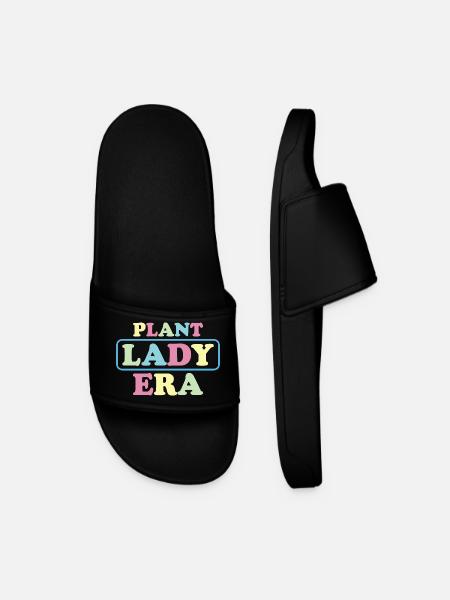 Pastel Lady Plant Era - Men’s Pool Sliders - black