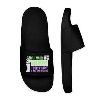 Si ça te rend heureux, sens les autres, Spruch Glück Frei - Claquettes Homme - noir - Devant